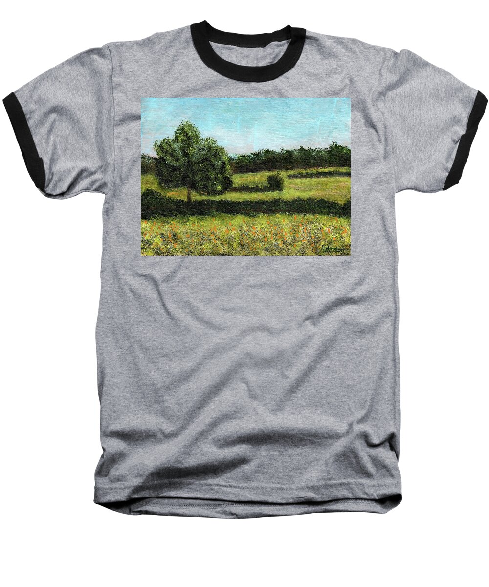 Field Baseball T-Shirt featuring the painting Kanaka Meadow by Cindy Johnston