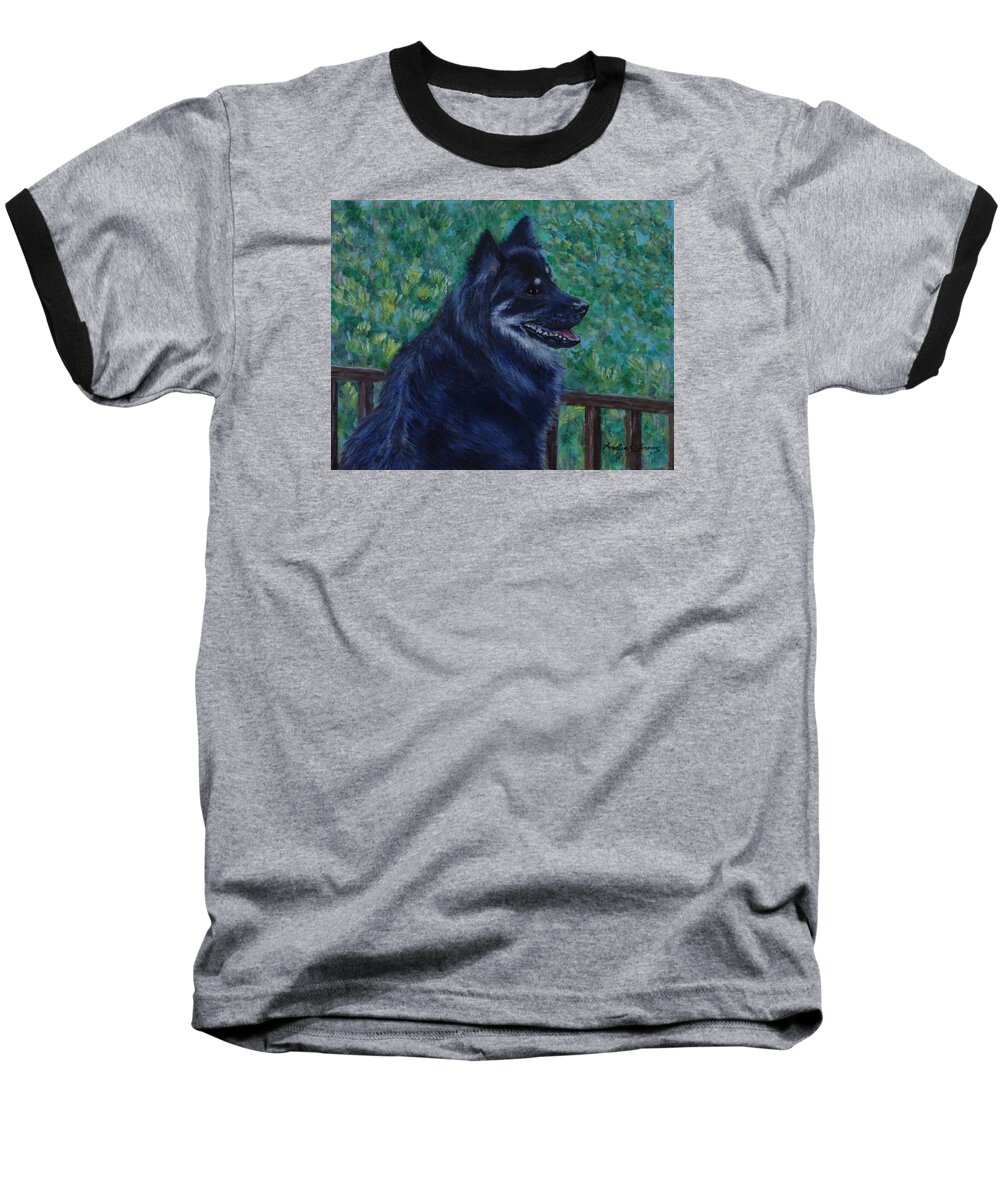 Kapu Baseball T-Shirt featuring the painting Kapu by Amelie Simmons