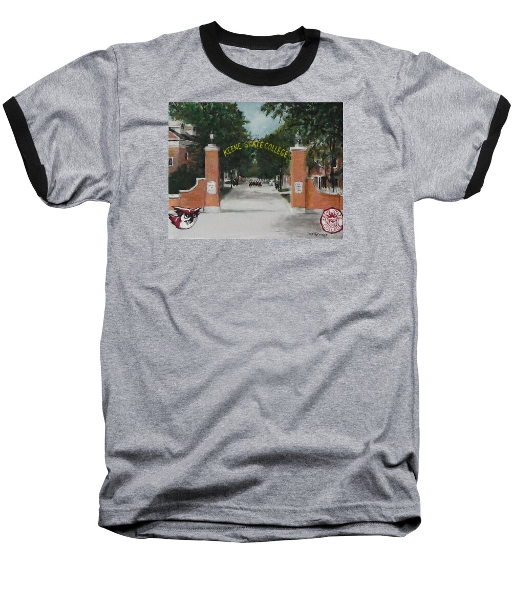 Keene State College Baseball T-Shirt featuring the painting Keene State College by Jack Skinner