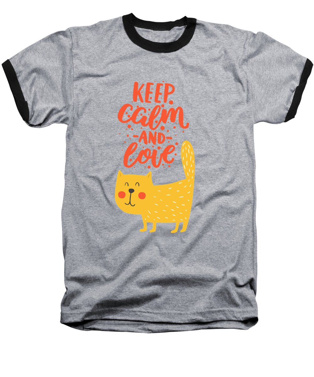 Cute Baseball T-Shirt featuring the photograph Keep Calm and Love Cute Animals by Edward Fielding