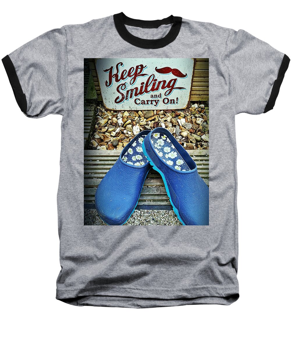 Smiling Baseball T-Shirt featuring the photograph Keep smiling and carry on by Vix Edwards