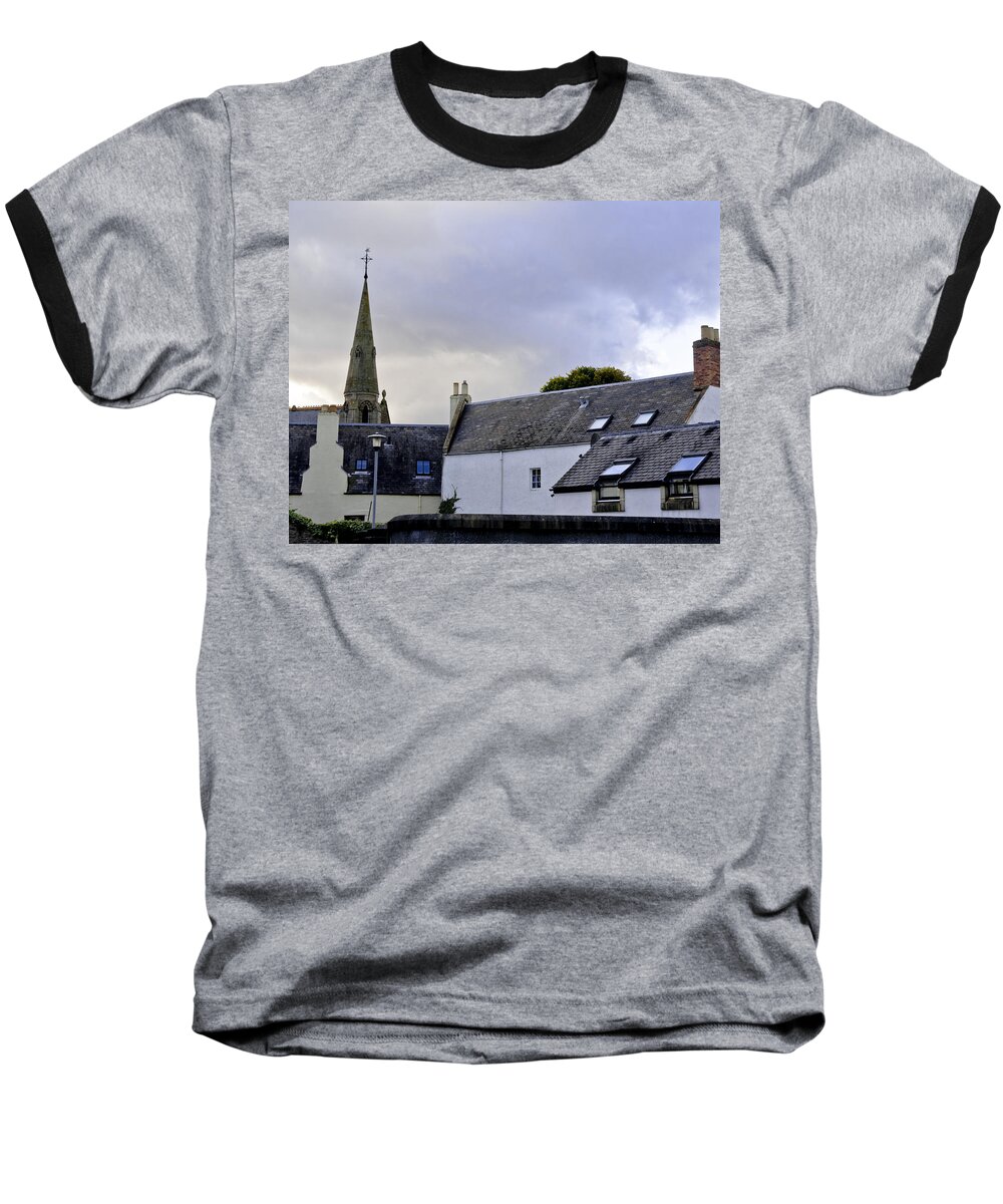 Kelso Baseball T-Shirt featuring the photograph Kelso Rooftops. by Elena Perelman