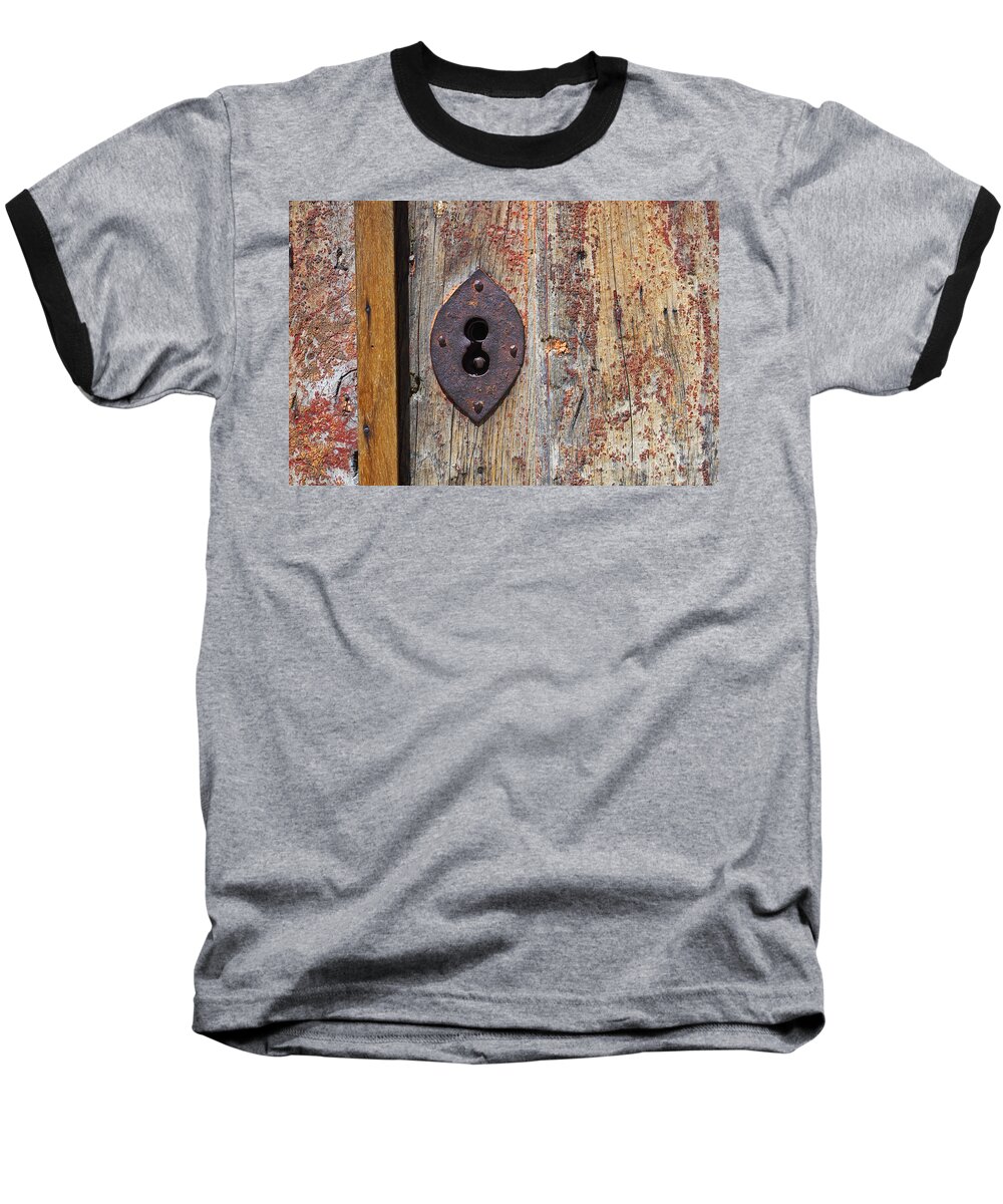 Abstract Baseball T-Shirt featuring the photograph Key hole by Carlos Caetano