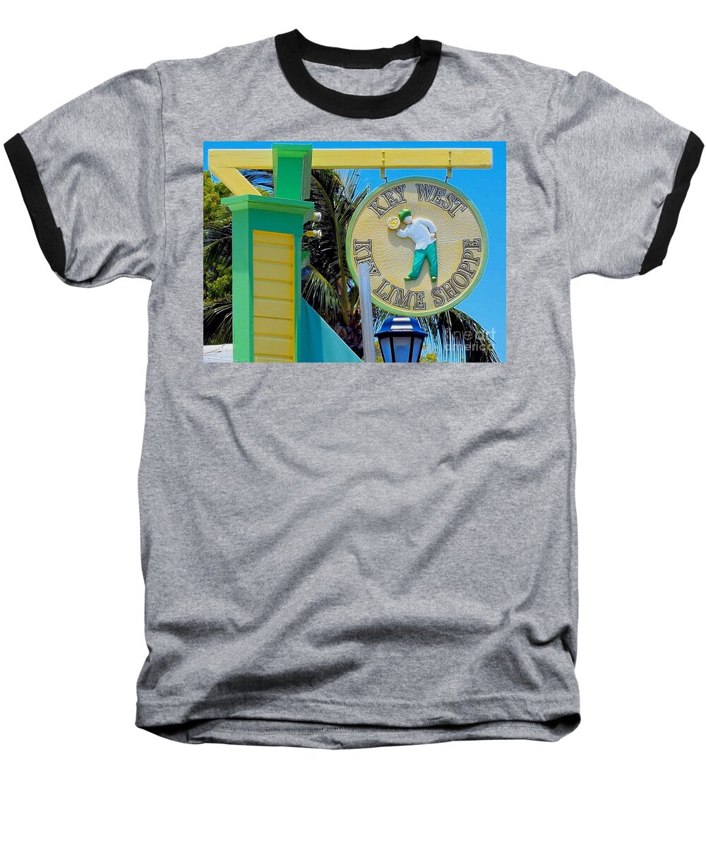 Key Lime Baseball T-Shirt featuring the photograph Key West Key Lime Shoppe by Janette Boyd