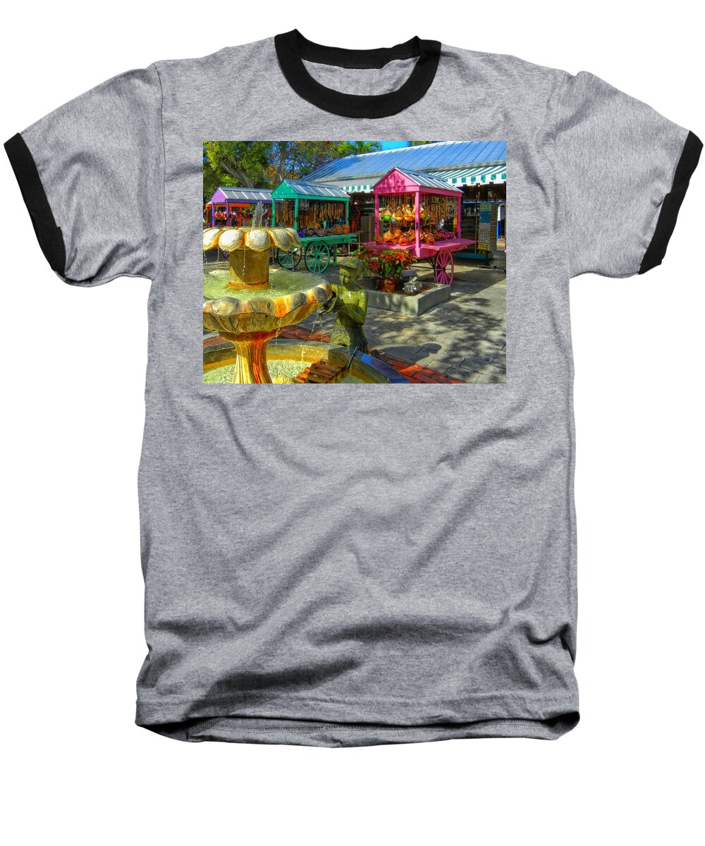 Key West Baseball T-Shirt featuring the photograph Key West Mallory Square by Bill Swartwout