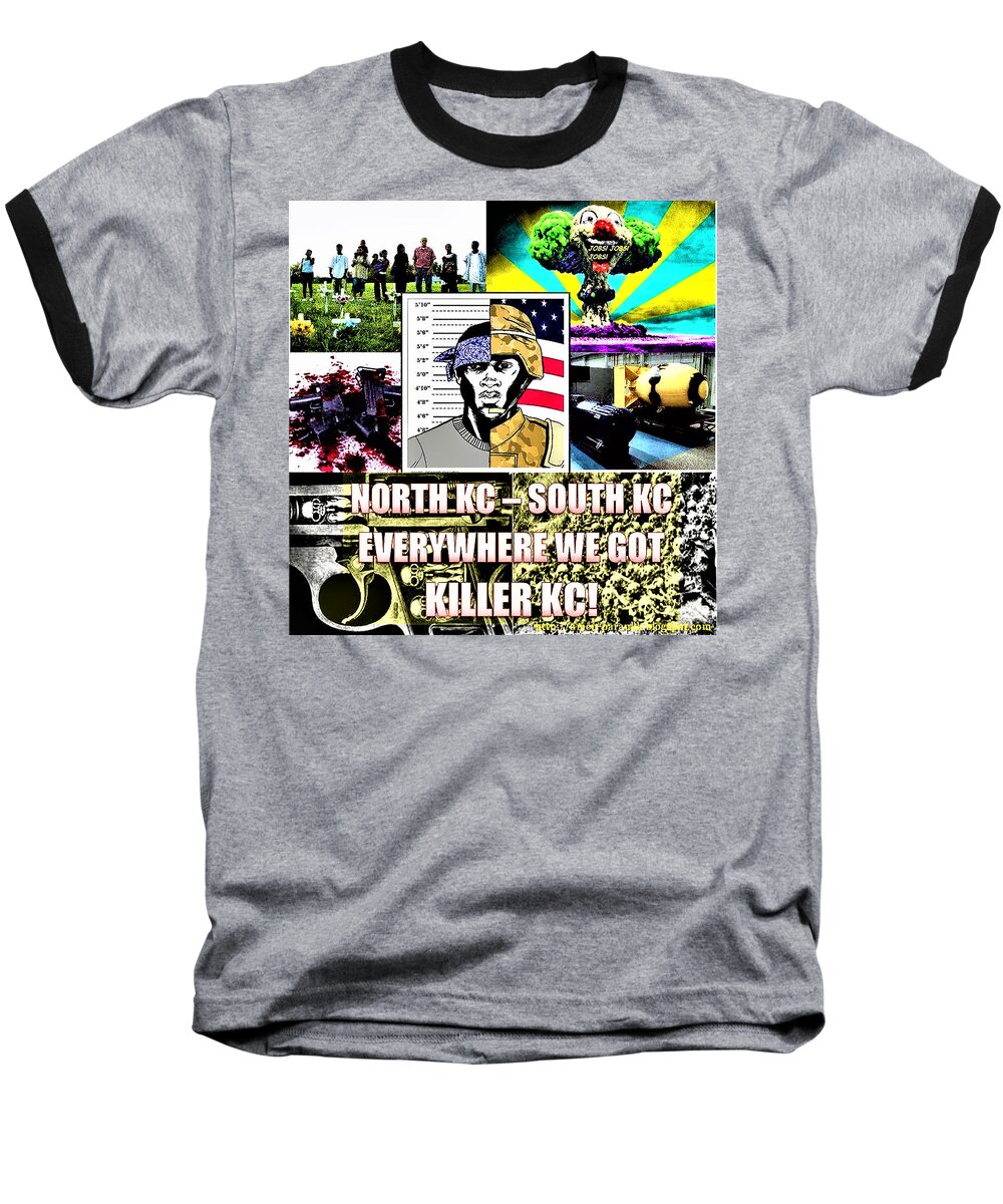 Killer Kc Baseball T-Shirt featuring the digital art Killer Kc by Adenike AmenRa