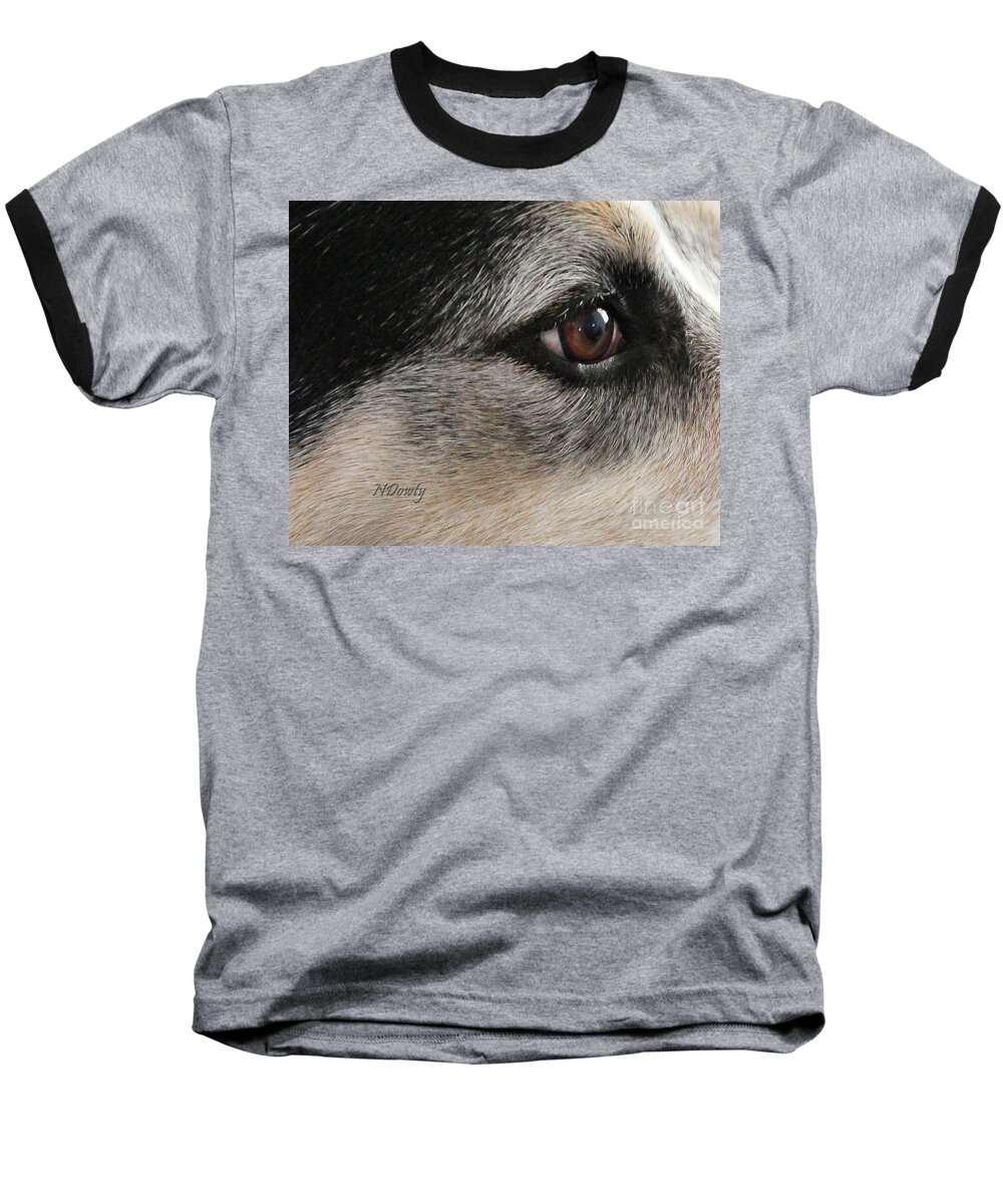 Dog Eye Baseball T-Shirt featuring the photograph Kind Sight by Natalie Dowty