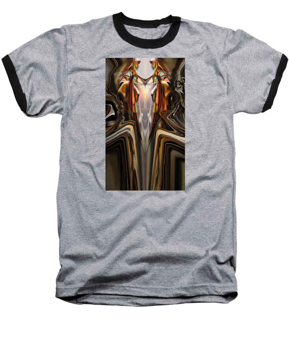Abstract Spiritual Ethereal Fantastic Mighty Sight Studio Digital Art Art Painted Virtually Tampa Artist Digital Abstractions Baseball T-Shirt featuring the painting King of the Aviary by Steve Sperry