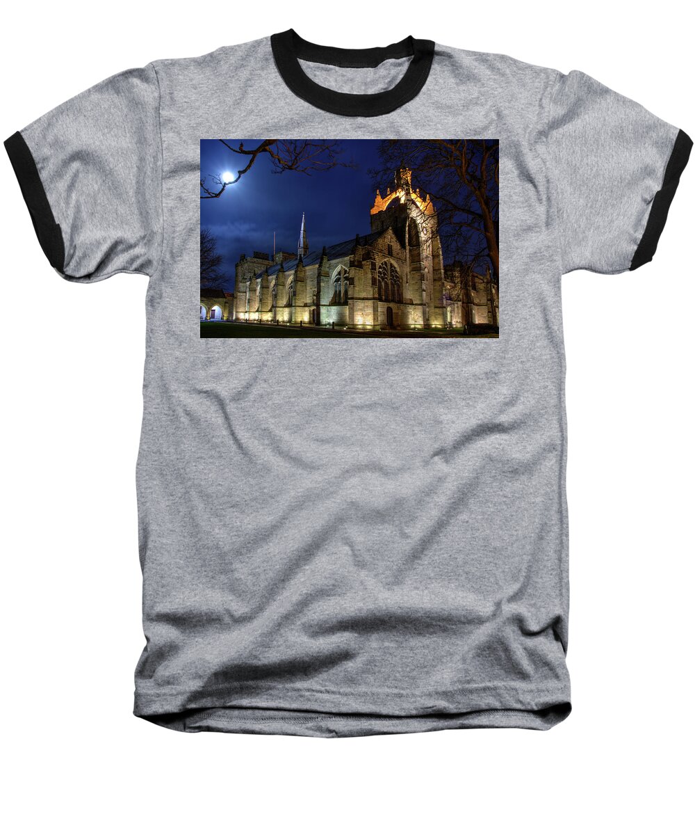 King's College Baseball T-Shirt featuring the photograph King's College in the Moonlight by Veli Bariskan