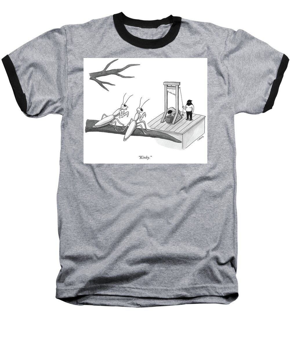 Insect Baseball T-Shirt featuring the drawing Kinky by Alice Cheng