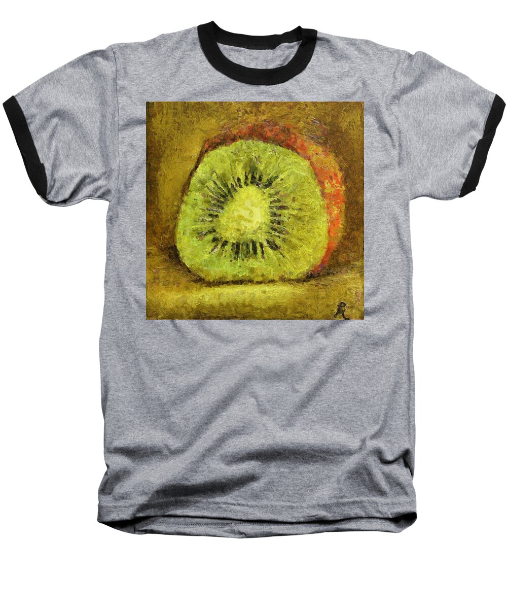 Kiwifruit Baseball T-Shirt featuring the painting Kiwifruit by Dragica Micki Fortuna
