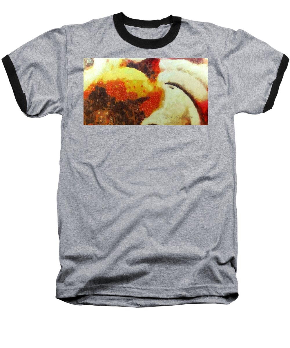 Abstract Baseball T-Shirt featuring the painting Klimpt Study No. 4 by Lelia DeMello