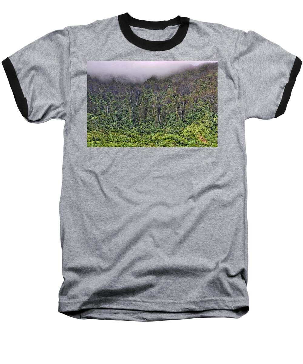 Hawaii Baseball T-Shirt featuring the photograph Ko'olau Waterfalls by Dan McManus