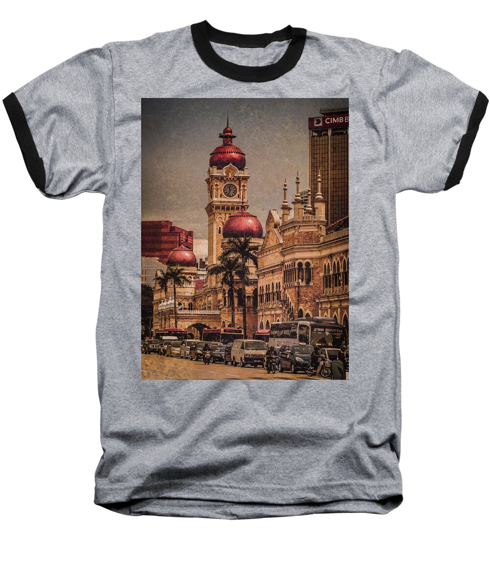 Architecture Baseball T-Shirt featuring the photograph Kuala Lumpur, Malaysia - Red Onion Domes by Mark Forte