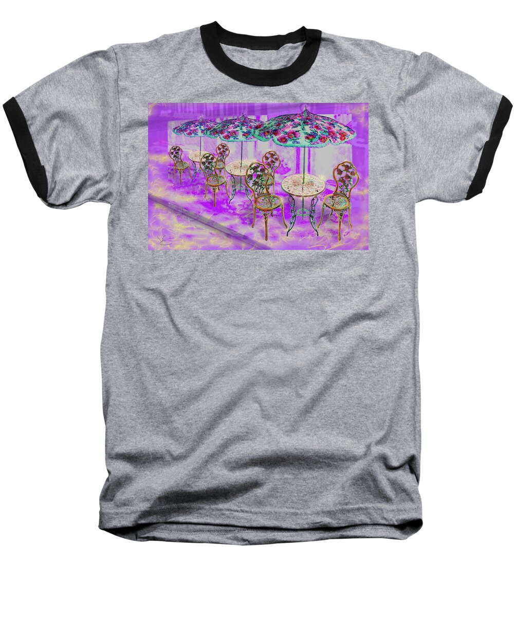 Victor Shelley Baseball T-Shirt featuring the painting La Ville Lumiere by Victor Shelley