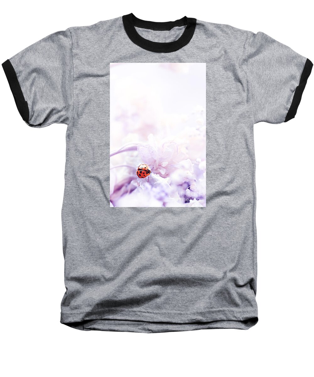 Purple Baseball T-Shirt featuring the photograph Lady Bug by Stephanie Frey