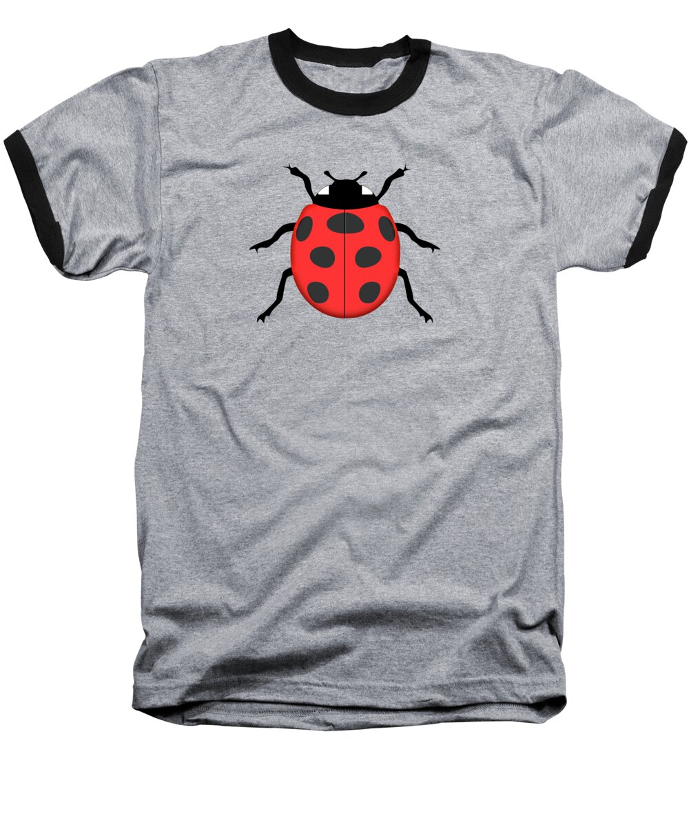 Ladybug Baseball T-Shirt featuring the digital art Ladybug by Gaspar Avila