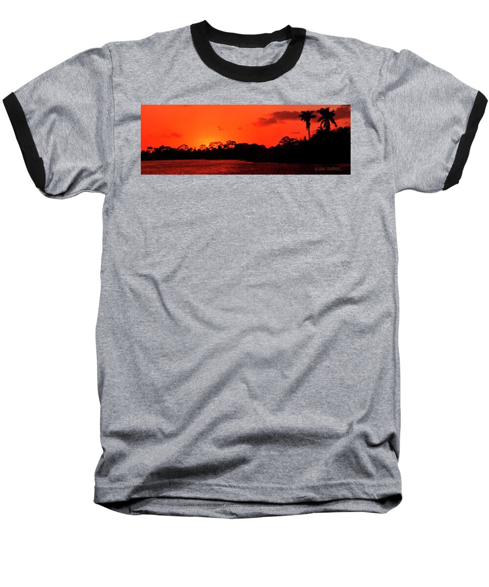 Sunset Baseball T-Shirt featuring the photograph Lake Osborne Sunset by Don Durfee