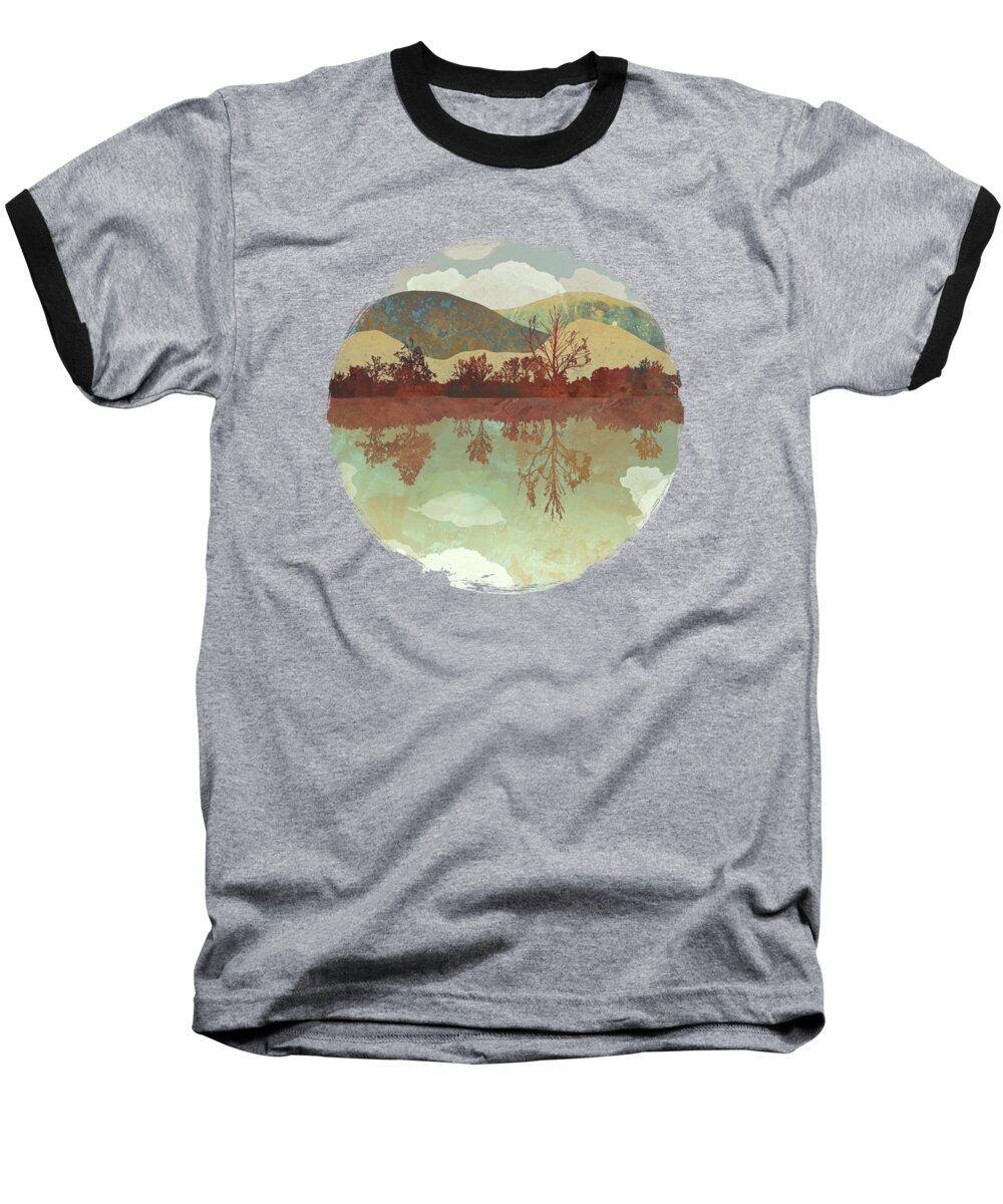 Lake Baseball T-Shirt featuring the digital art Lake Side by Spacefrog Designs