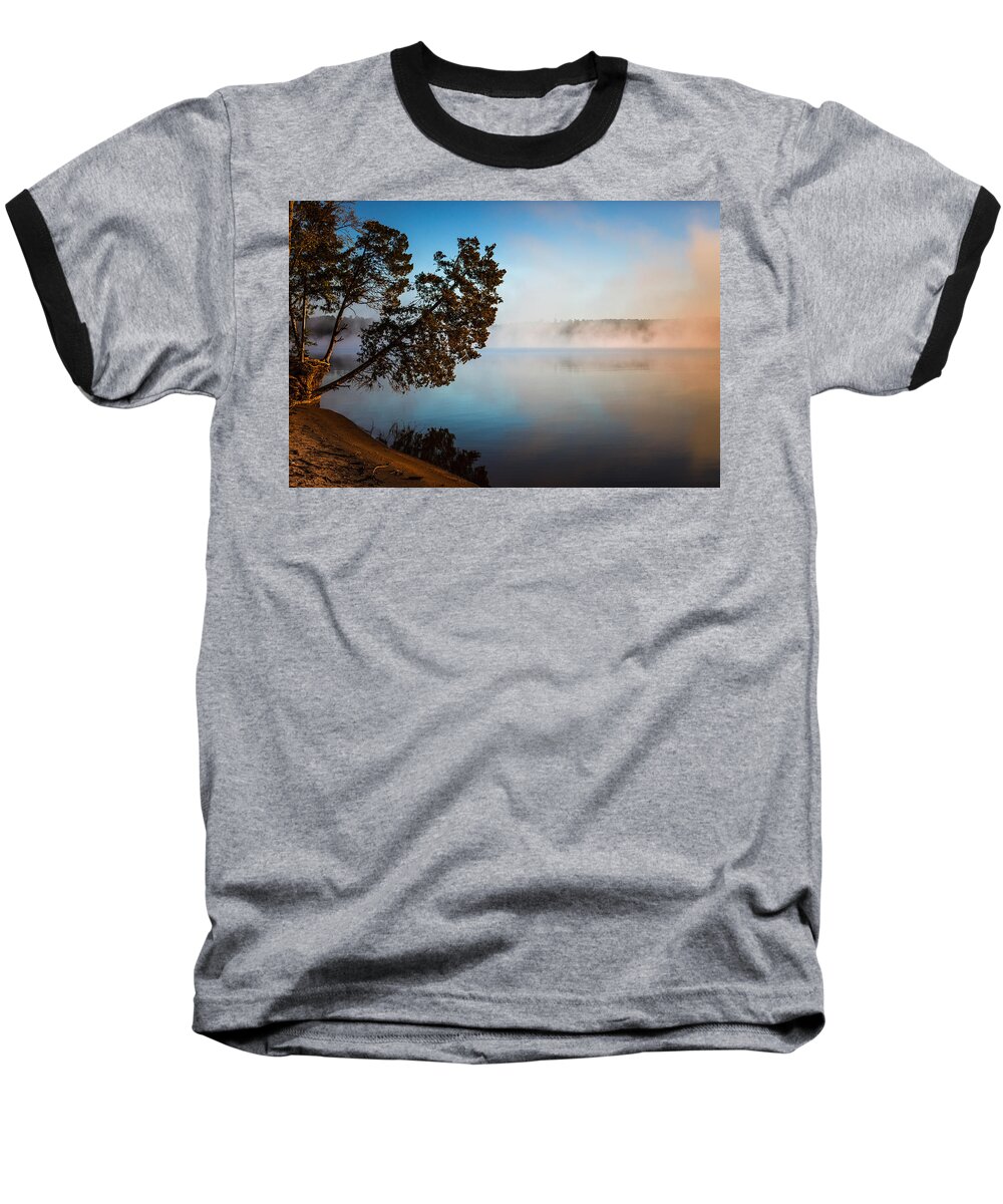 Fog Baseball T-Shirt featuring the photograph Lake Wateree by Jessica Brown