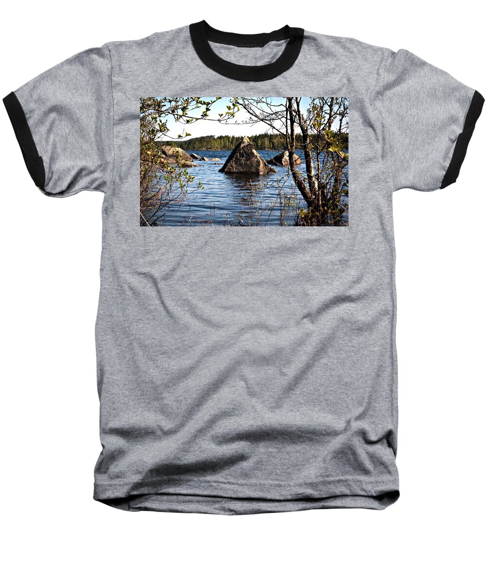 Landscape Baseball T-Shirt featuring the photograph Lakeview at Luonteri by Jarmo Honkanen