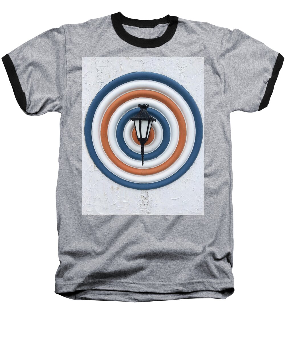 Light Baseball T-Shirt featuring the photograph Lamp hits the Bullseye by Matthew Wolf
