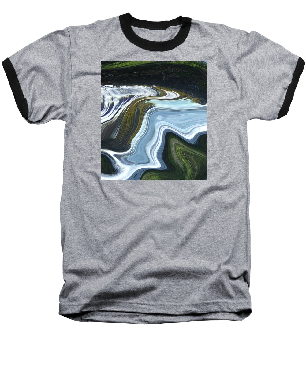 Ocean Baseball T-Shirt featuring the digital art Lands End by Kerri Ligatich