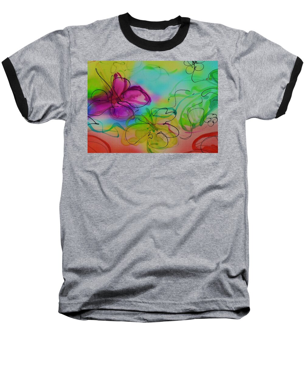 Baseball T-Shirt featuring the painting Large Flower 2 by Barbara Pease