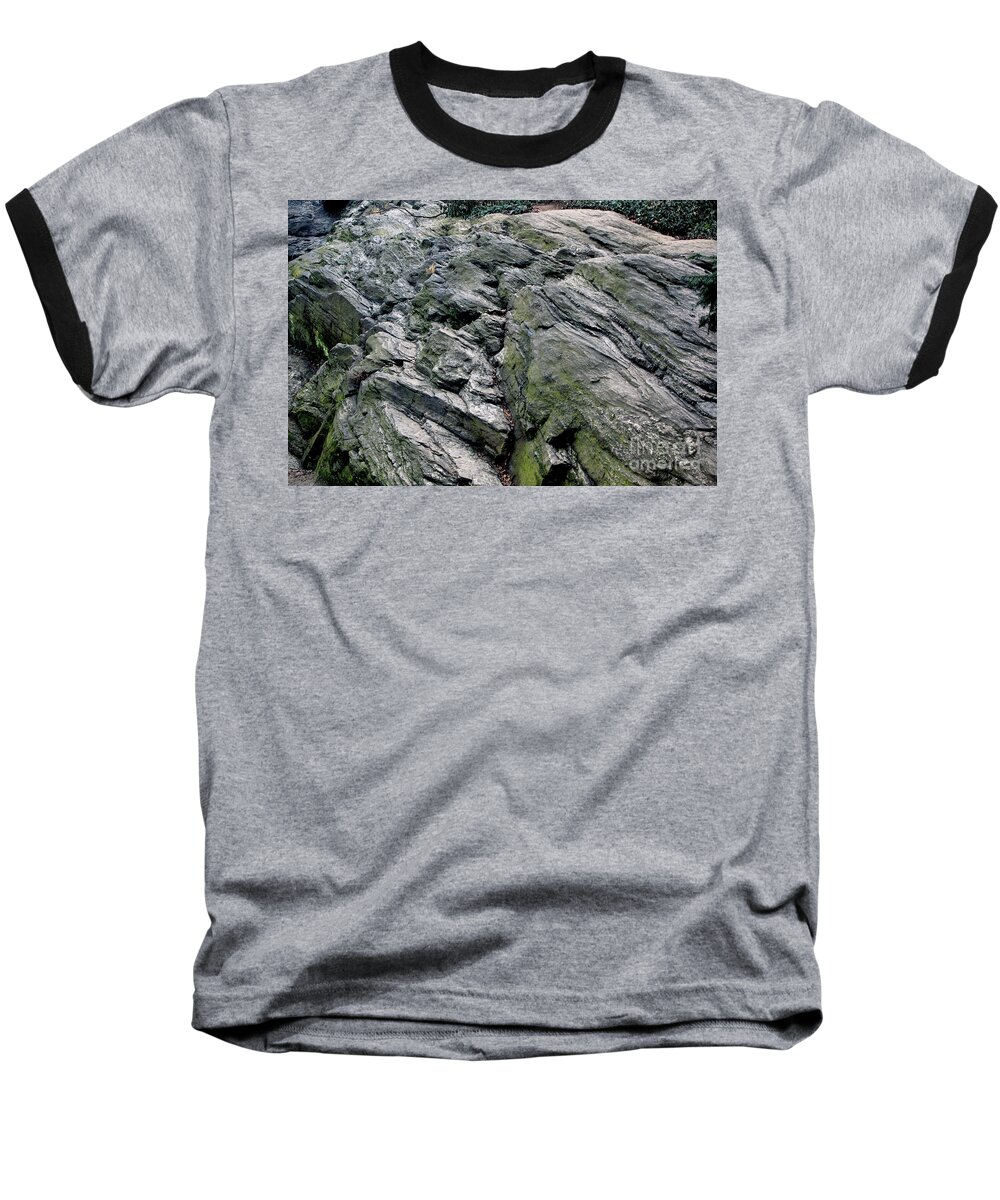 Rock Baseball T-Shirt featuring the photograph Large Rock at Central Park by Sandy Moulder