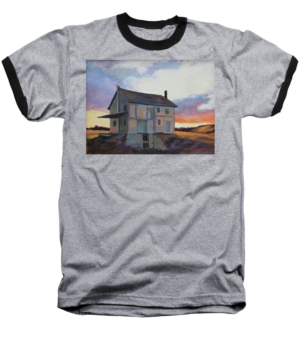 Sunset Baseball T-Shirt featuring the painting Last Stand by Andrew Danielsen