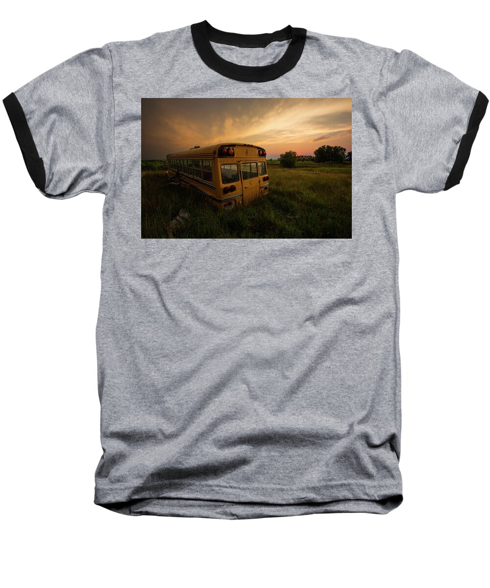 Sunset Baseball T-Shirt featuring the photograph Last Stop by Aaron J Groen