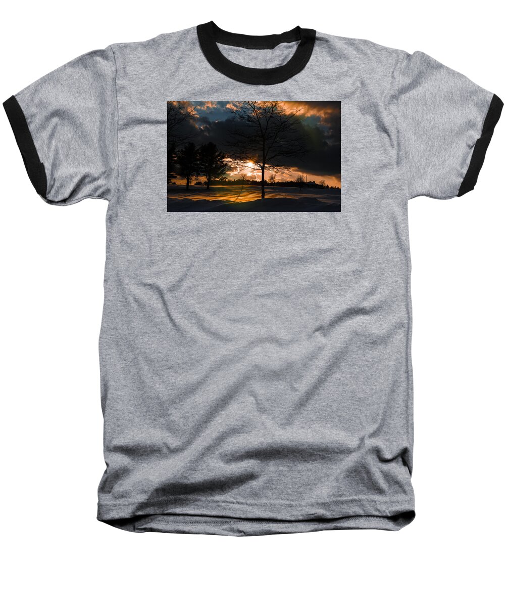 Sunset Baseball T-Shirt featuring the photograph Late Afternoon Sun by Robert McKay Jones