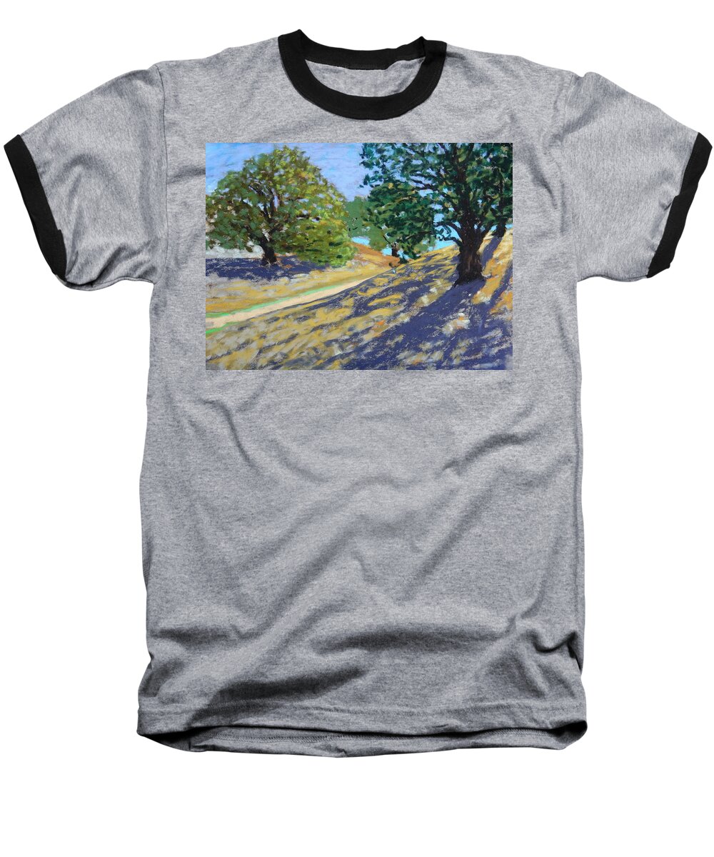 Landscape Baseball T-Shirt featuring the painting Late Light's Shadows by Gary Coleman