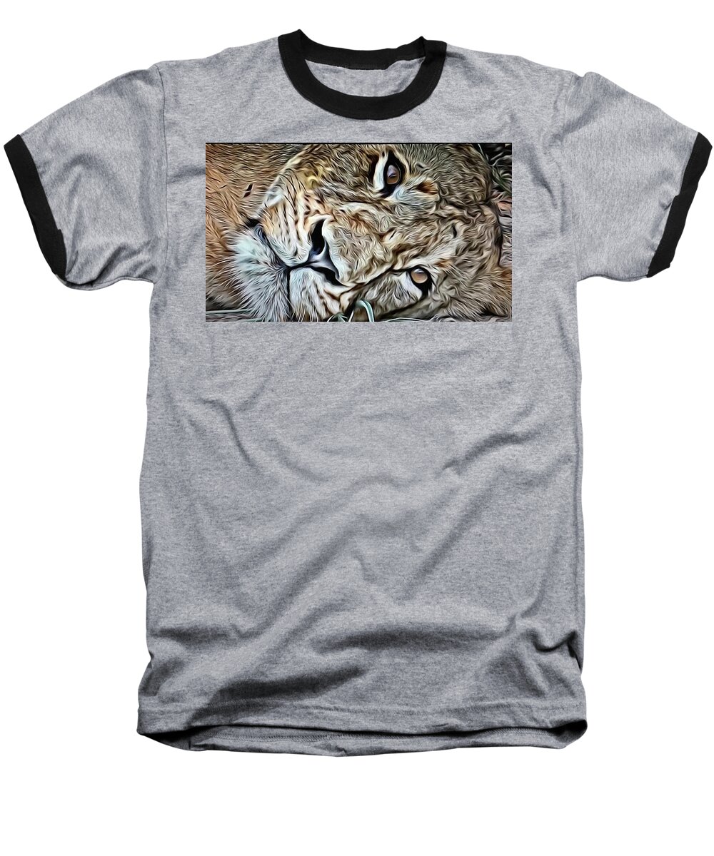 Lion Baseball T-Shirt featuring the photograph Lazy Lion by Gini Moore