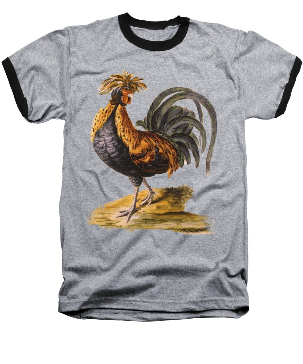 Le Coq Rooster T Shirt Design Baseball T-Shirt featuring the digital art Le Coq Rooster T Shirt Design by Bellesouth Studio