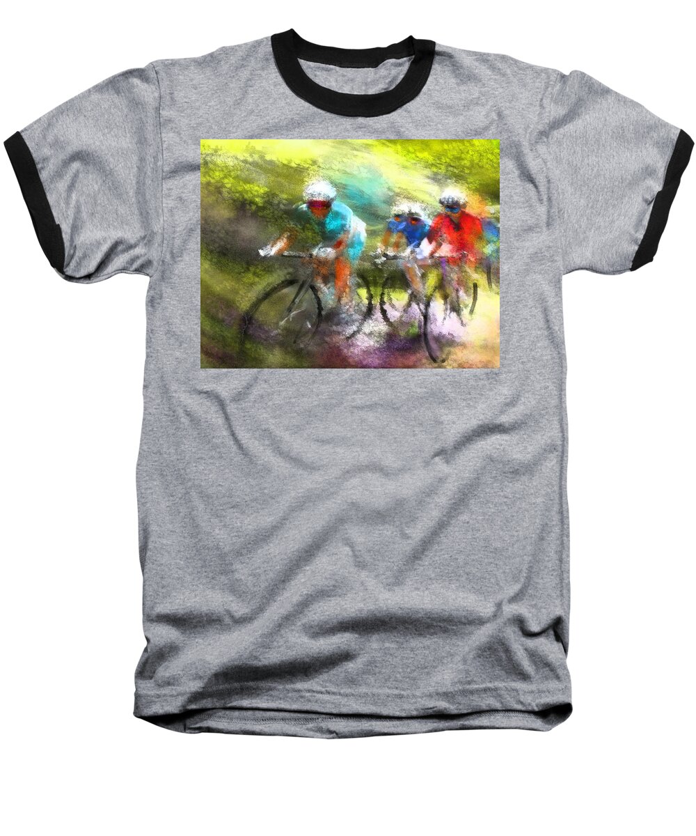 Sports Baseball T-Shirt featuring the painting Le Tour de France 11 by Miki De Goodaboom