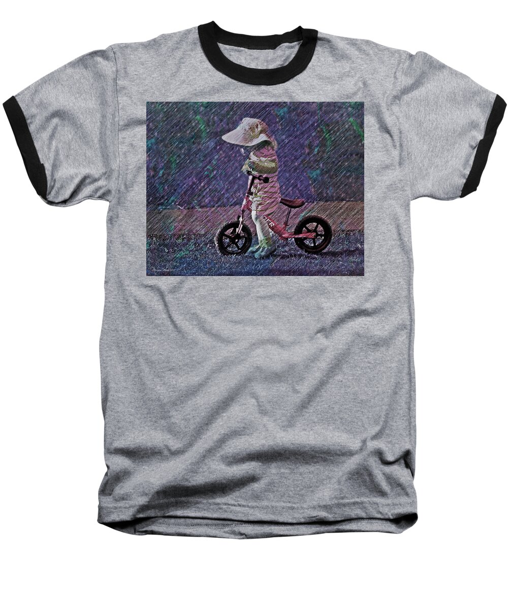 Toddler Baseball T-Shirt featuring the photograph Learning to Ride by Suzanne Stout