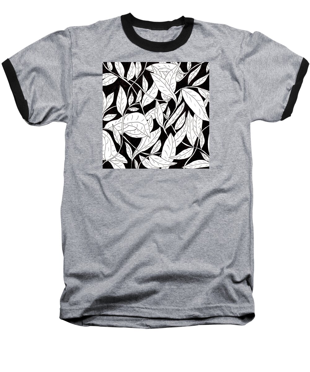 Leaves Baseball T-Shirt featuring the drawing Leaves by Lou Belcher