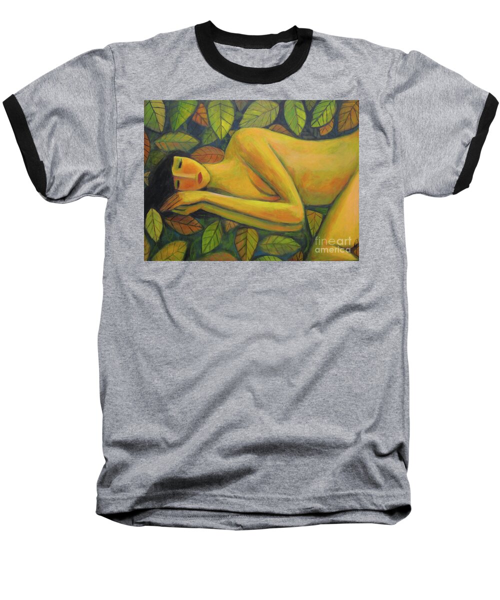 Leaves Baseball T-Shirt featuring the painting Leaves Of Absence by Glenn Quist