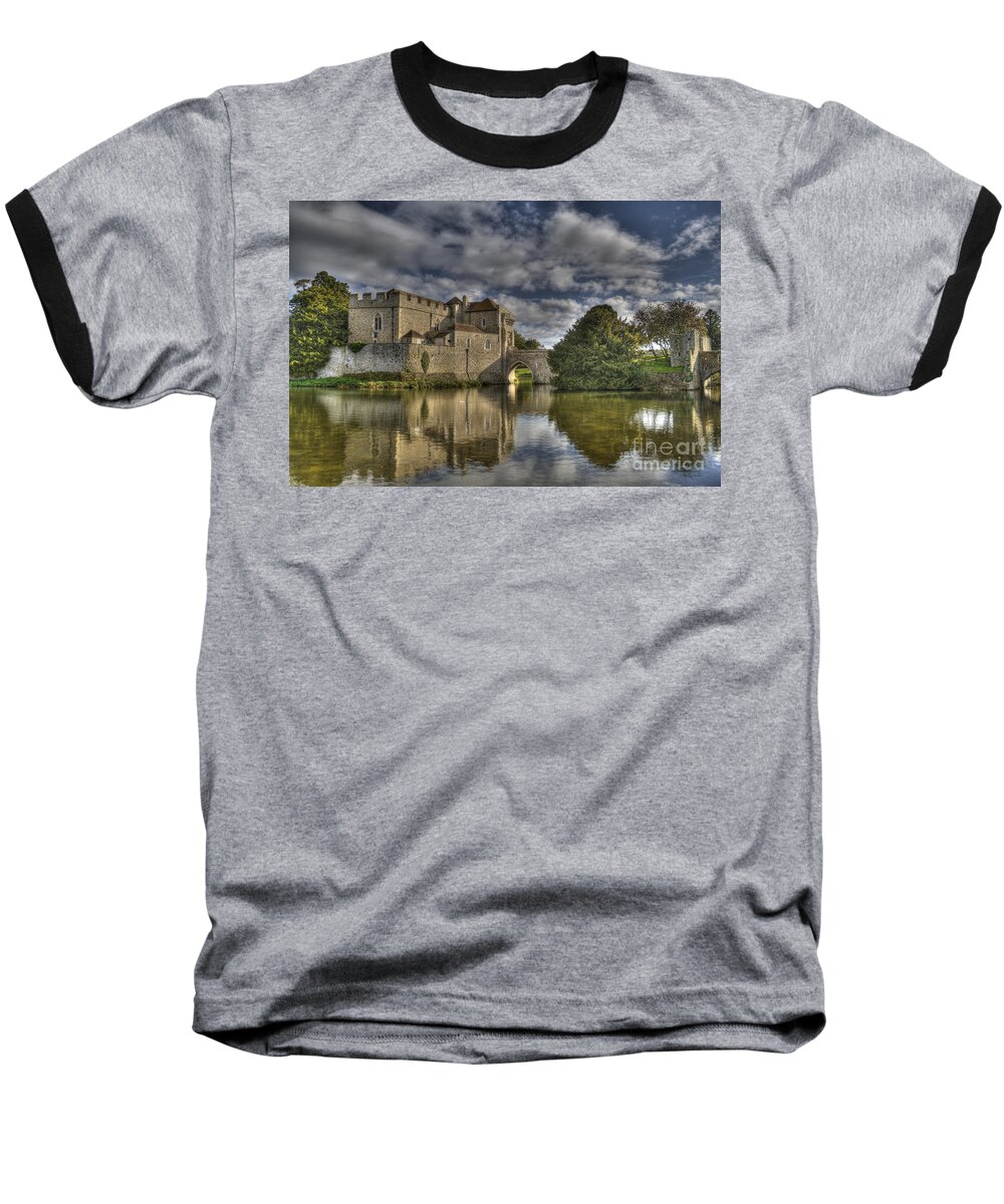 Castle Baseball T-Shirt featuring the photograph Leeds Castle Reflections by Chris Thaxter