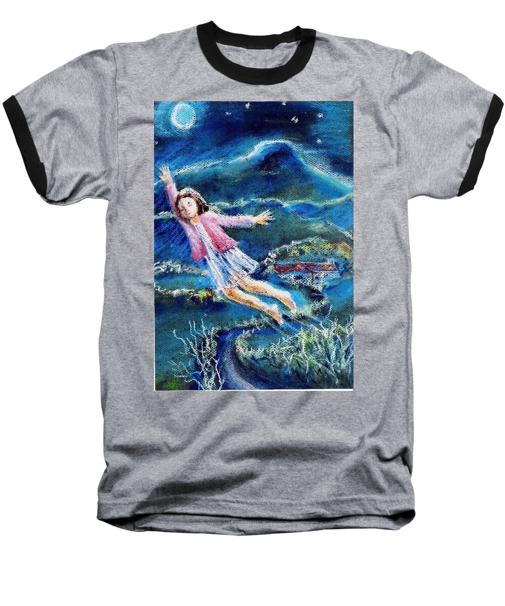 Fantasy Baseball T-Shirt featuring the painting Let me play among the stars by Trudi Doyle