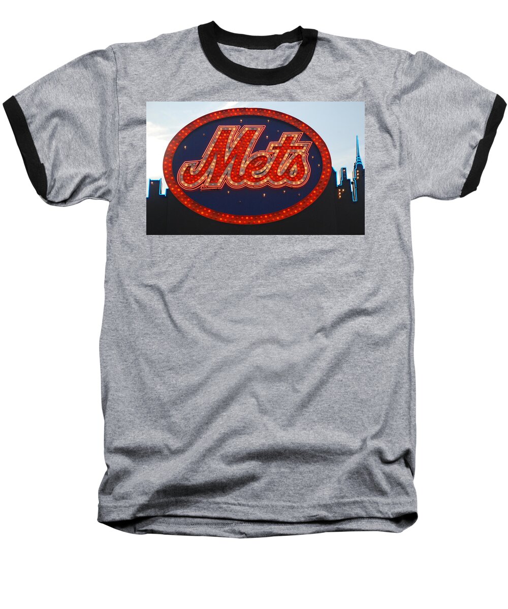 New York Mets Baseball T-Shirt featuring the photograph Lets Go Mets by Richard Bryce and Family