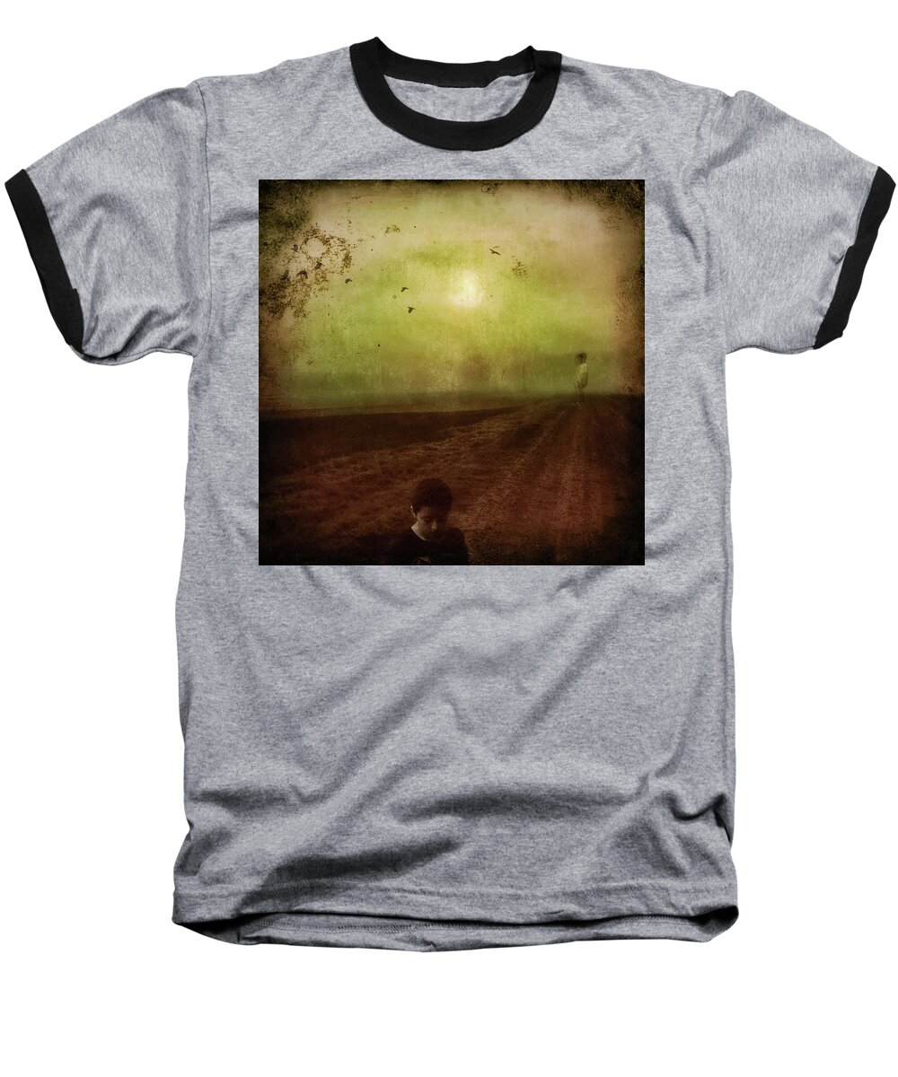 Digital Art Baseball T-Shirt featuring the digital art Letting Go by Melissa D Johnston