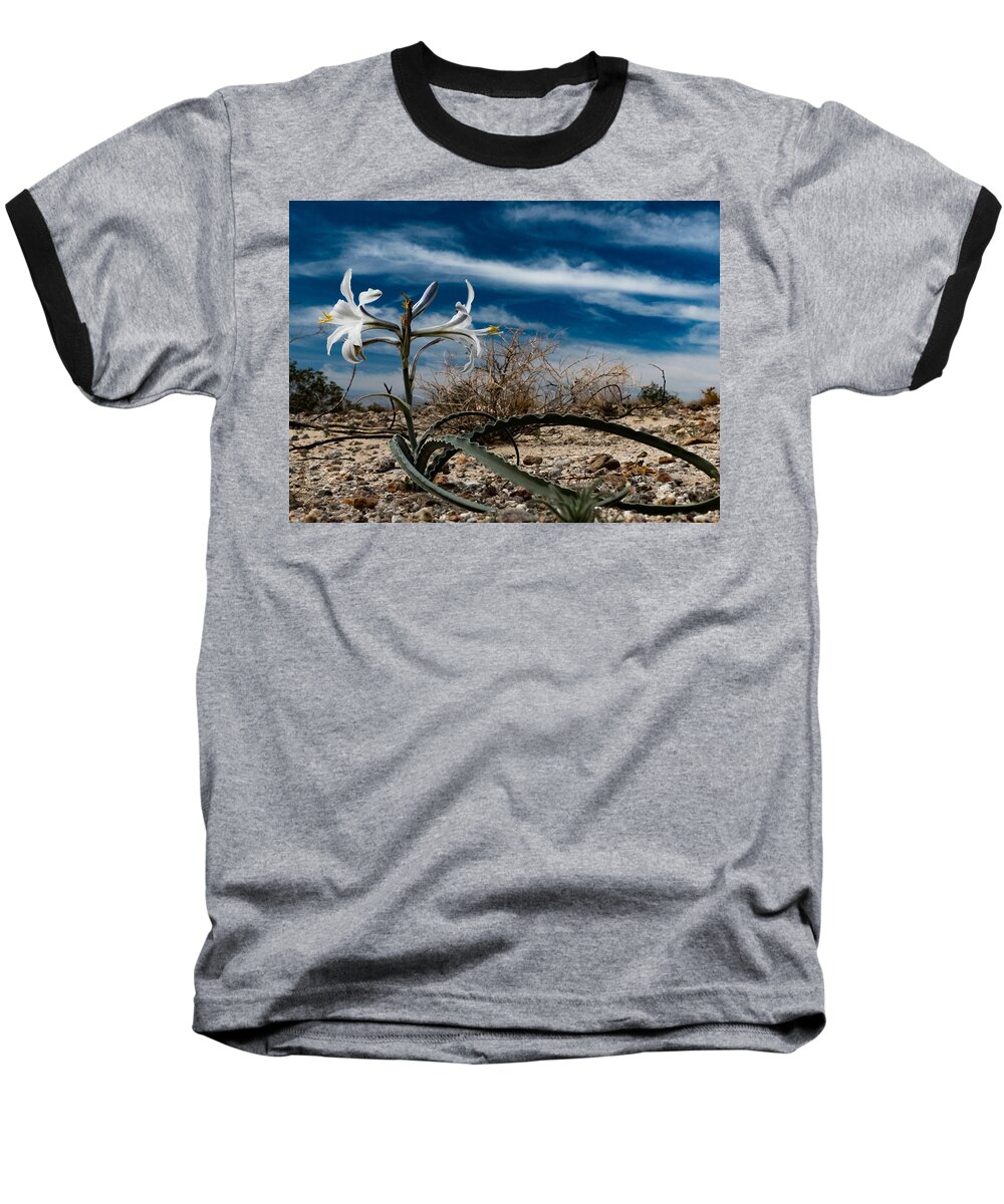 Desert Flower Baseball T-Shirt featuring the photograph Life Amoung The Weeds by Jeremy McKay