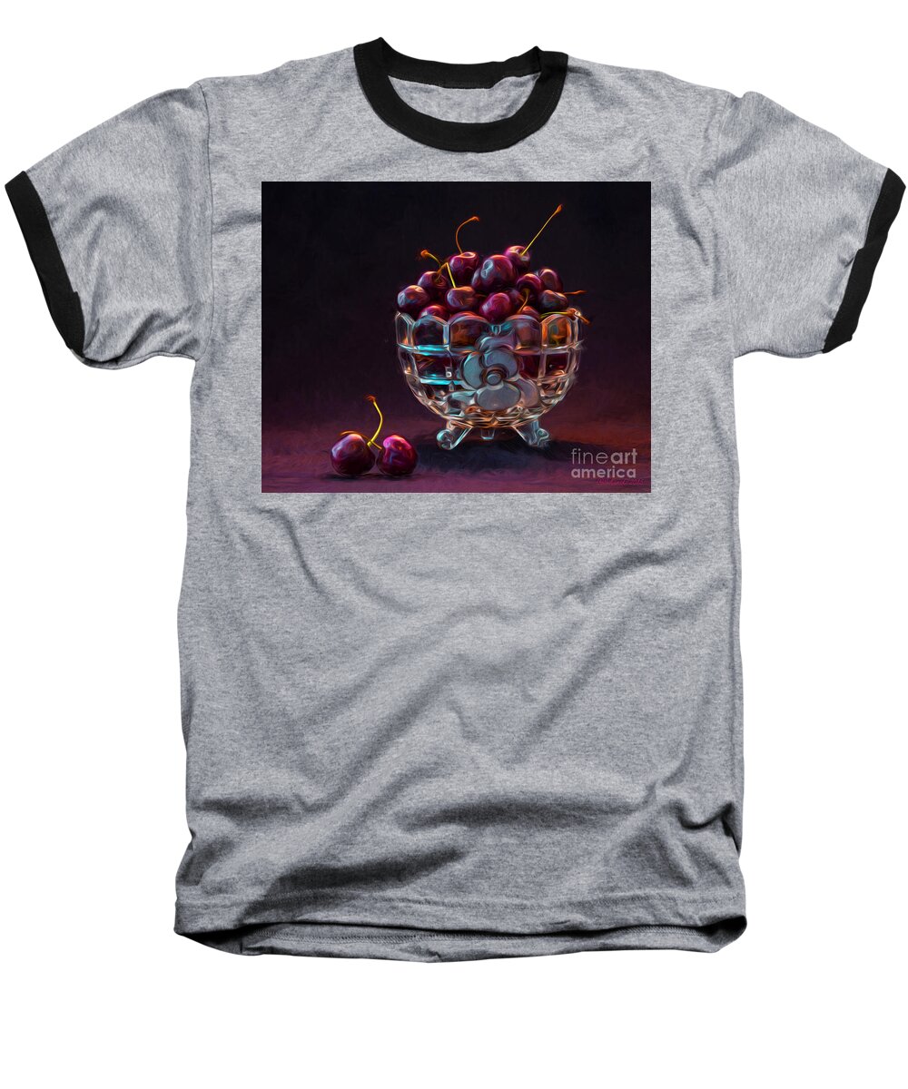 Cherries Baseball T-Shirt featuring the photograph Life is a Bowl of Cherries by Sue Karski