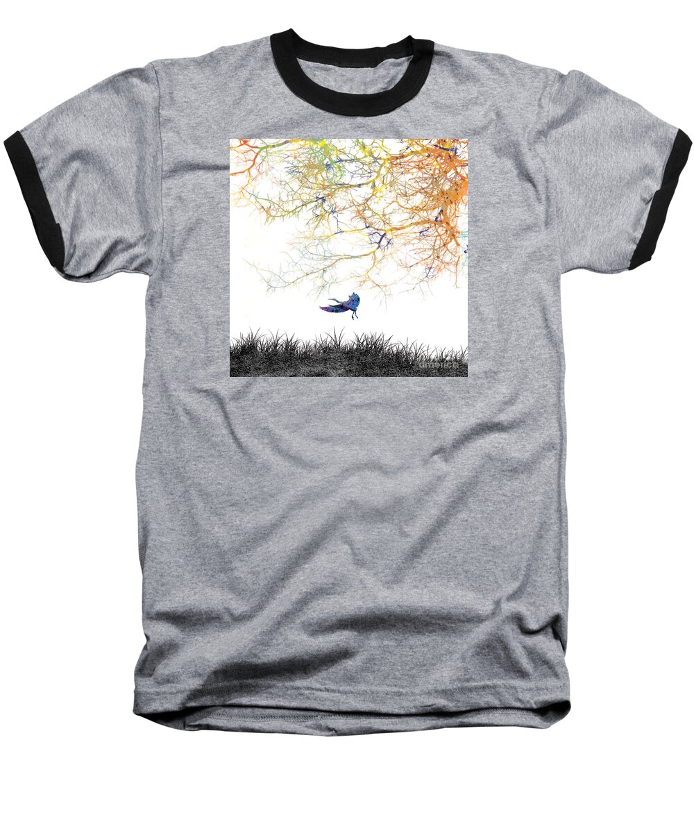 Flight Baseball T-Shirt featuring the painting Lift off by Trilby Cole