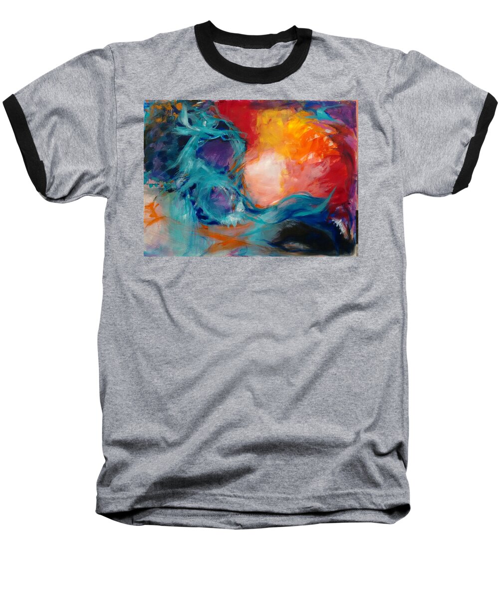 Space Baseball T-Shirt featuring the painting Light Energy by Nicolas Bouteneff
