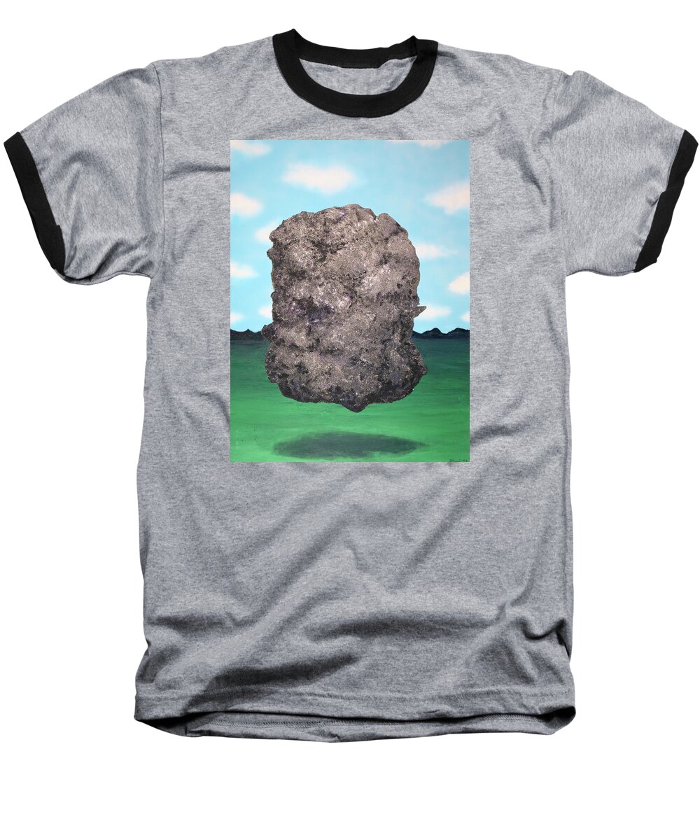 Surrealism Baseball T-Shirt featuring the painting Light Rock by Thomas Blood