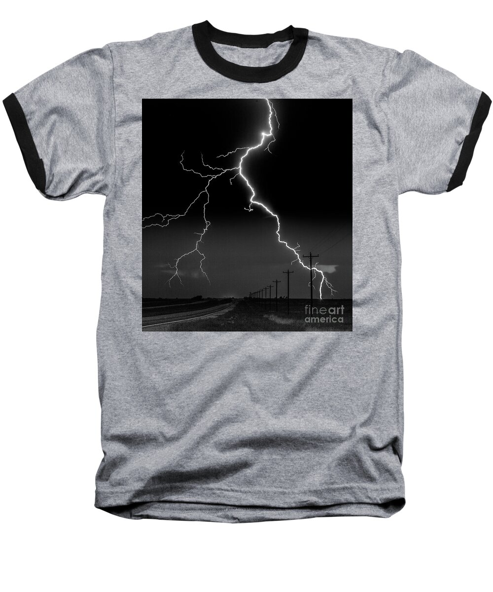 Clouds Baseball T-Shirt featuring the photograph Lightning Bolt by Patti Schulze