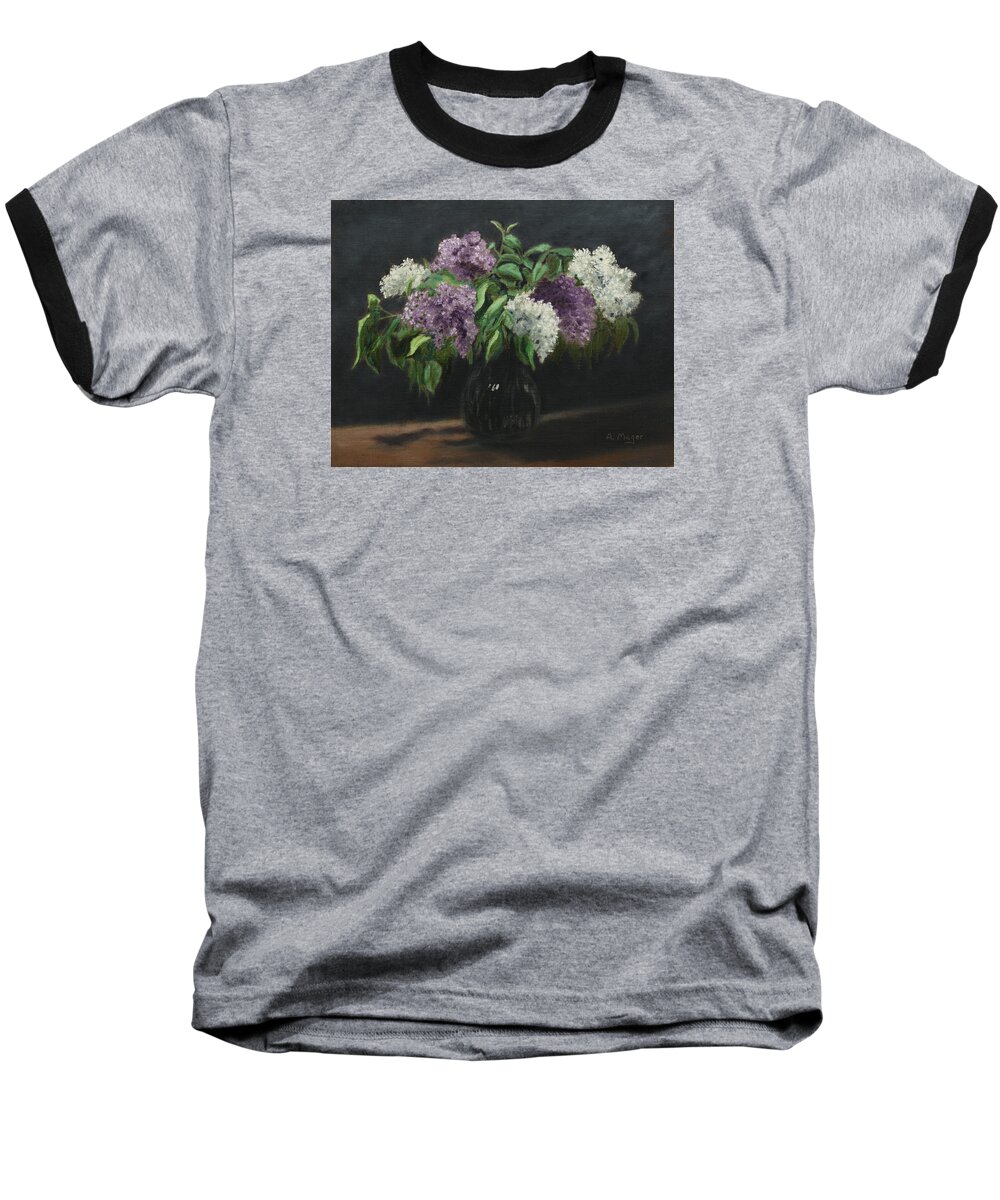 Painting Baseball T-Shirt featuring the painting Lilacs by Alan Mager
